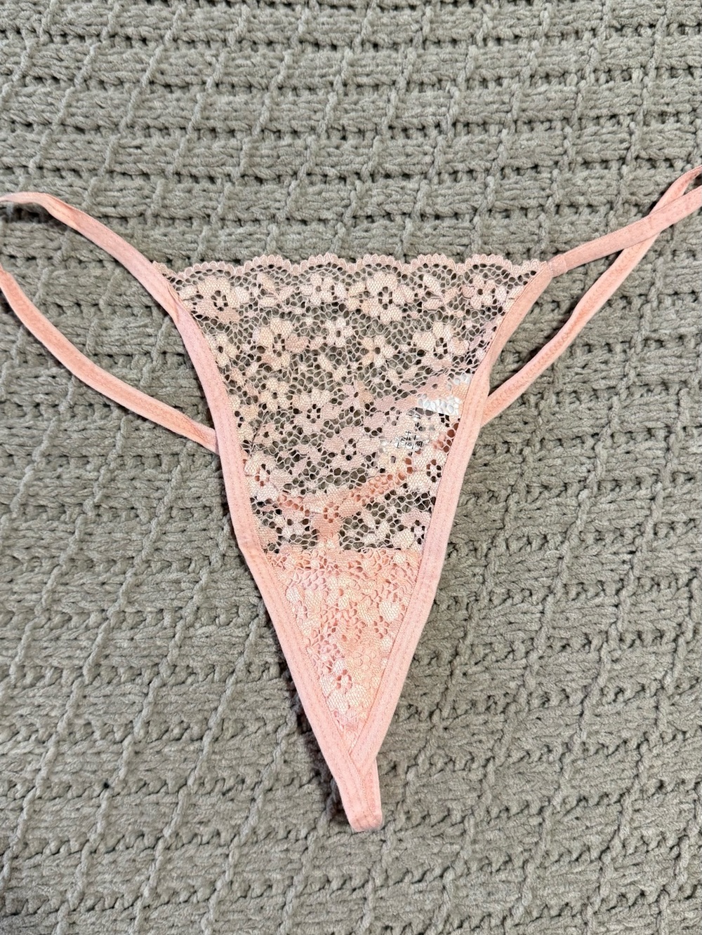 Lace G-String Panty in Light Pink - Women's Intimates
